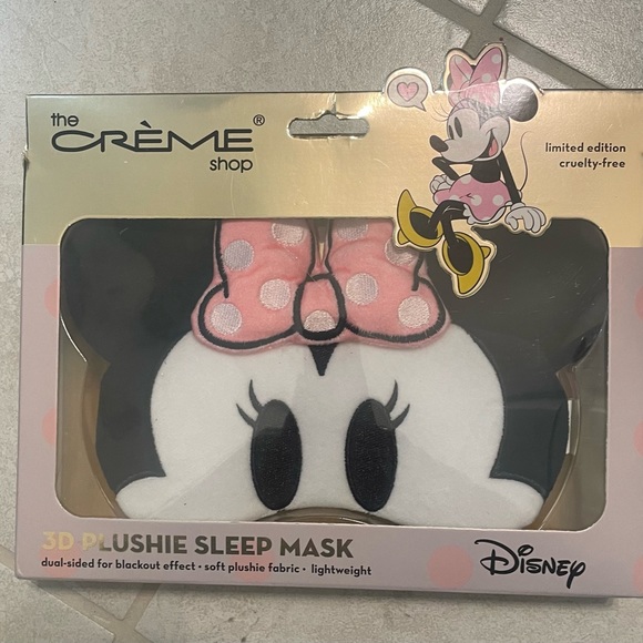 Mickey & Minnie Mouse 3D plushie sleep mask set of 2 NEW The Crème Shop X Disney - Picture 3 of 4